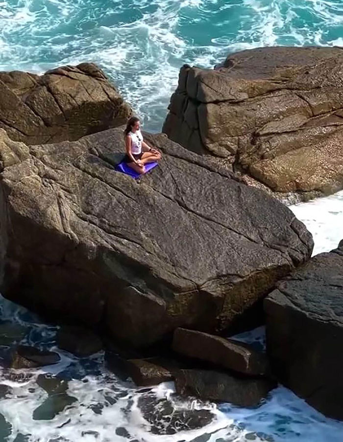 Actress Tragically Swept Away By Giant Wave While Meditating On Yoga Mat On Cliffside Beauty Spot Actress Tragically Swept Away By Giant Wave While Meditating On Yoga Mat On Cliffside Beauty Spot