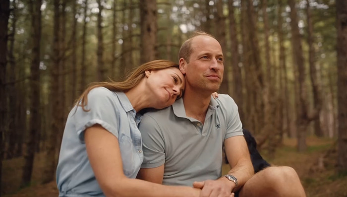 Royal couple Princess Kate and Prince William in casual wear, sitting in a forest, creating a warm vibe for their Christmas card. Royal couple Princess Kate and Prince William in casual wear, sitting in a forest, creating a warm vibe for their Christmas card.