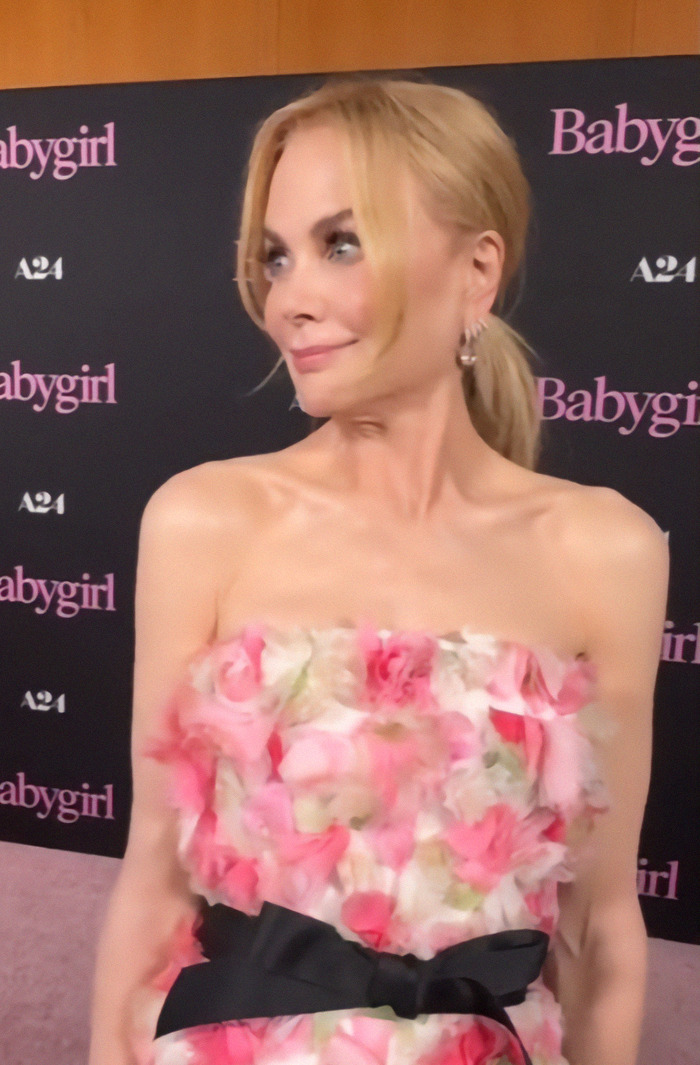 Nicole Kidman in floral dress at Babygirl premiere red carpet event. Nicole Kidman in floral dress at Babygirl premiere red carpet event.