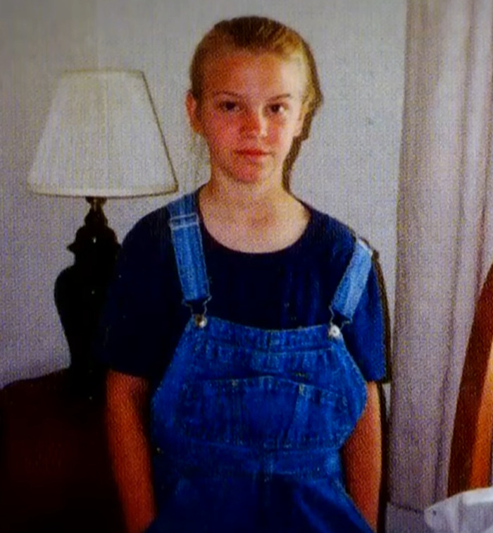 Young Jenna Miscavige standing indoors in overalls, related to ex-Scientologist's claims about a "creepy" song and brainwashing. Young Jenna Miscavige standing indoors in overalls, related to ex-Scientologist's claims about a "creepy" song and brainwashing.