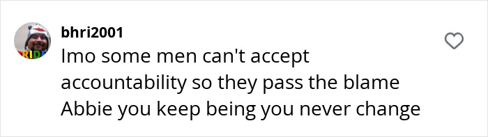 Comment supporting Abigail Breslin, discussing accountability issues among men. Comment supporting Abigail Breslin, discussing accountability issues among men.