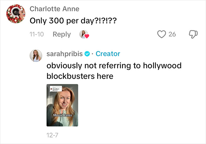 Comment exchange on low movie rates, highlighting non-famous actress audition reality with viral response. Comment exchange on low movie rates, highlighting non-famous actress audition reality with viral response.