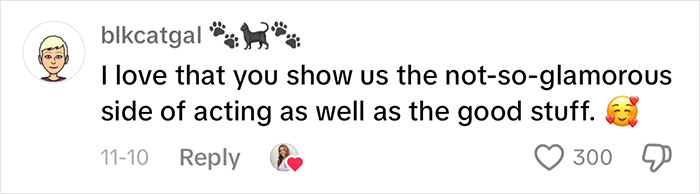 Comment praising honest portrayal of non-famous actress audition process. Comment praising honest portrayal of non-famous actress audition process.