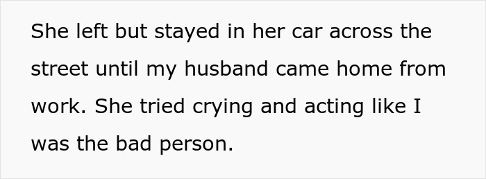 Text describing family tension, involving a woman and her mother-in-law over visiting a baby. Text describing family tension, involving a woman and her mother-in-law over visiting a baby.