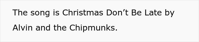 Text showing "Christmas Don't Be Late" by Alvin and the Chipmunks, highlighting a sentimental song choice debate for summer wedding. Text showing "Christmas Don't Be Late" by Alvin and the Chipmunks, highlighting a sentimental song choice debate for summer wedding.