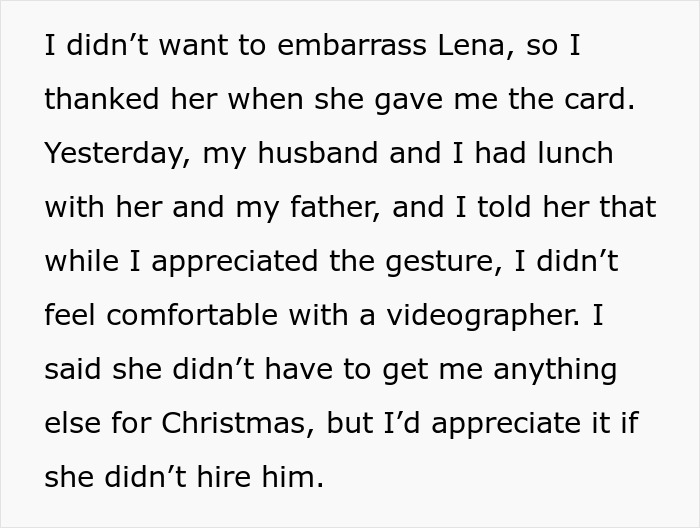 Text about sharing discomfort with a gift from a father's girlfriend. Text about sharing discomfort with a gift from a father's girlfriend.