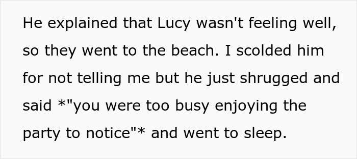 Text about stepdaughter leaving party; focus on upset woman. Text about stepdaughter leaving party; focus on upset woman.