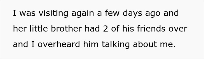 Text about girlfriend’s brother talking to friends about a gaming experience. Text about girlfriend’s brother talking to friends about a gaming experience.