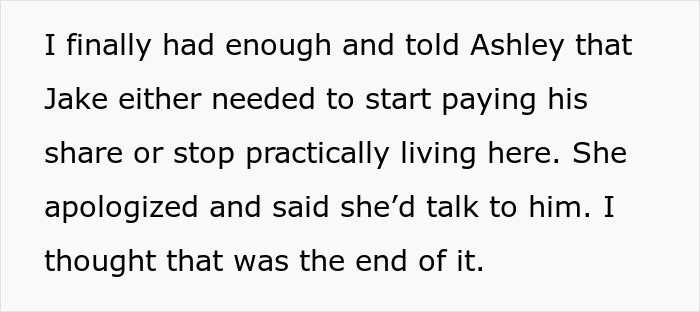 Text reads about a woman confronting her roommate regarding her boyfriend living there. Text reads about a woman confronting her roommate regarding her boyfriend living there.
