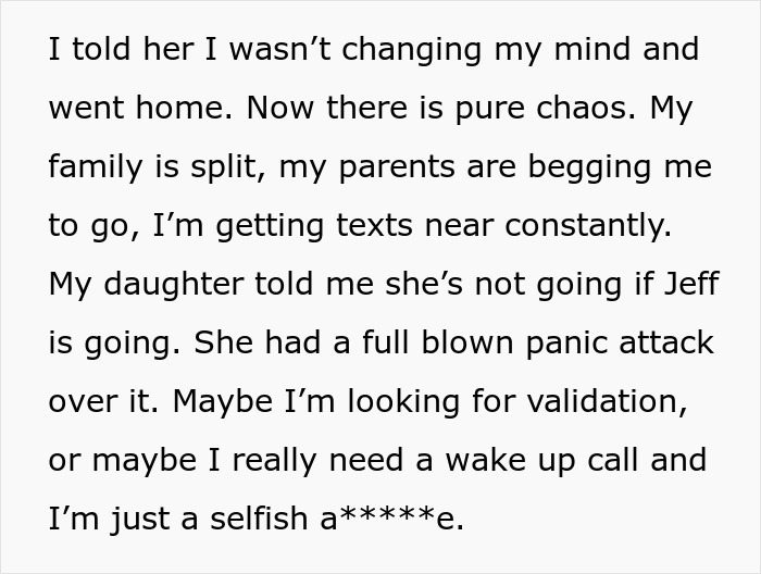Dad And Daughter Refuse To Attend Family Trip Over One Person: "Really Need A Wake-Up Call" Dad And Daughter Refuse To Attend Family Trip Over One Person: "Really Need A Wake-Up Call"
