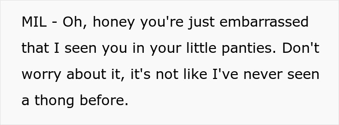 Text conversation with MIL joking about an embarrassing encounter. Text conversation with MIL joking about an embarrassing encounter.