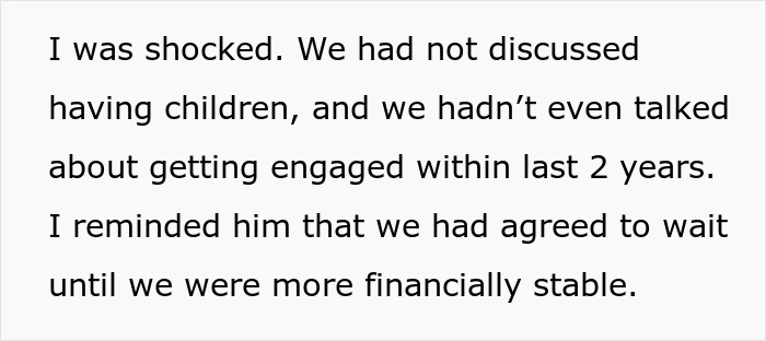 Text about shock and discussions of children related to boyfriend hiding birth control pills. Text about shock and discussions of children related to boyfriend hiding birth control pills.