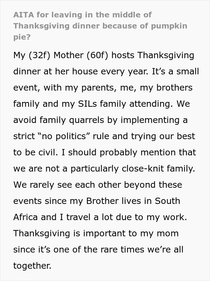 Thanksgiving dinner drama as lady leaves over pie conflict with family. Thanksgiving dinner drama as lady leaves over pie conflict with family.