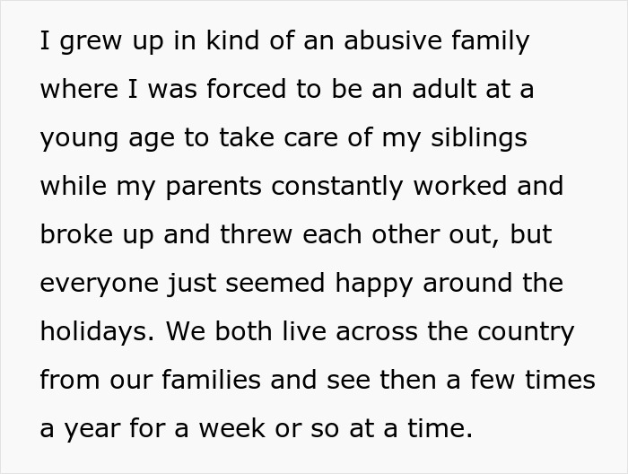 Text about growing up in an abusive family, early responsibilities, and limited family visits. Text about growing up in an abusive family, early responsibilities, and limited family visits.