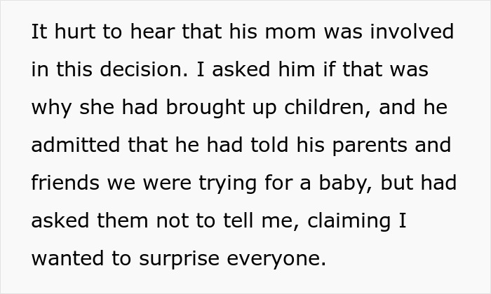 Text describing a conversation about a boyfriend hiding birth control pills and claiming a surprise about trying for a baby. Text describing a conversation about a boyfriend hiding birth control pills and claiming a surprise about trying for a baby.