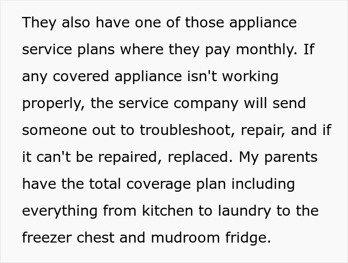 Text about appliance service plans describing monthly payment and coverage for repair or replacement. Text about appliance service plans describing monthly payment and coverage for repair or replacement.
