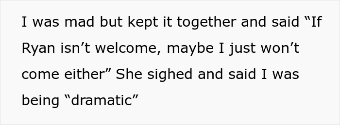 Text conversation about refusing to babysit due to family event conflict. Text conversation about refusing to babysit due to family event conflict.