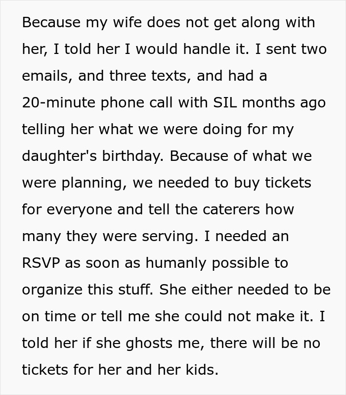 Text message about organizing a birthday party and the importance of RSVPing to attend. Text message about organizing a birthday party and the importance of RSVPing to attend.