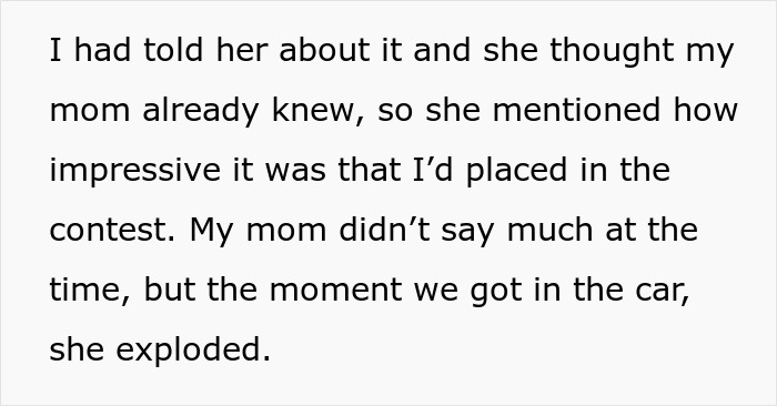 Mom Disappointed Daughter Thinks Winning Cooking Contest Is An Achievement Mom Disappointed Daughter Thinks Winning Cooking Contest Is An Achievement