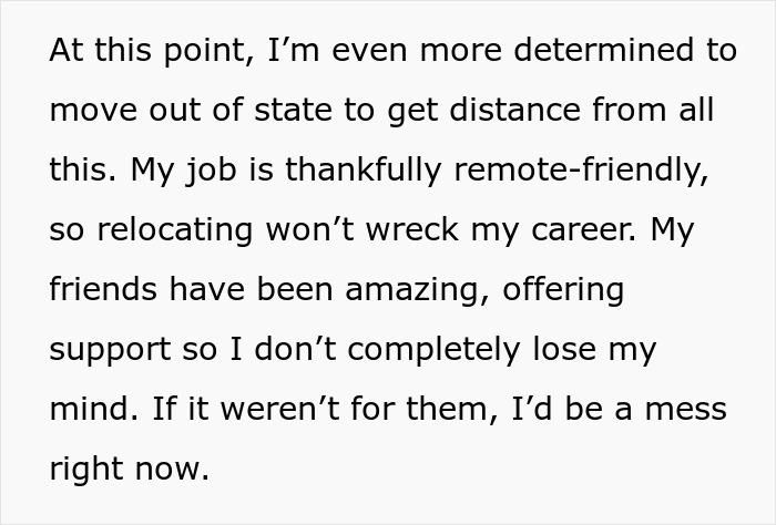 Text image about a woman prioritizing financial protection over helping sister, considering moving for peace. Text image about a woman prioritizing financial protection over helping sister, considering moving for peace.