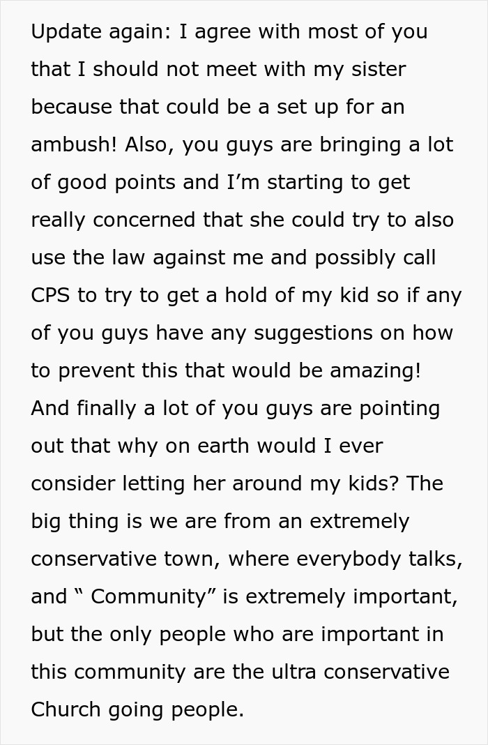 Text discussing concerns of a pregnant woman in a conservative community. Text discussing concerns of a pregnant woman in a conservative community.