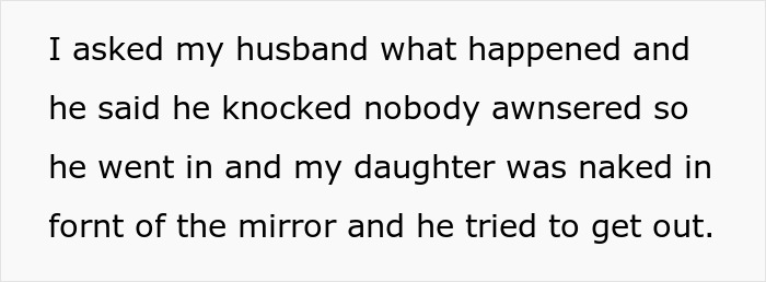 Text conversation describing an incident involving a stepdad and daughter, highlighting family distress. Text conversation describing an incident involving a stepdad and daughter, highlighting family distress.