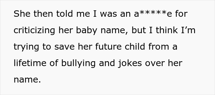 “AITA For Telling My Sister That Her Baby Name Is Weird?” “AITA For Telling My Sister That Her Baby Name Is Weird?”