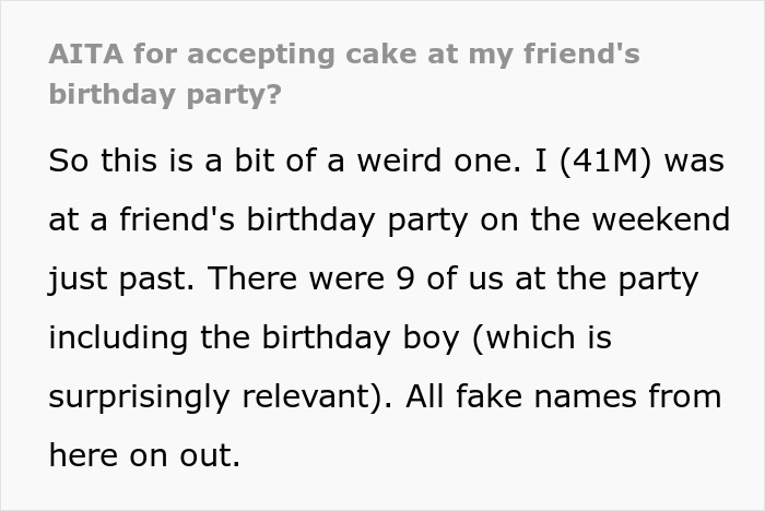 Text about attending a friend's birthday party and accepting cake. Text about attending a friend's birthday party and accepting cake.