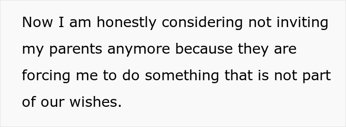 Text expressing frustration about a family interfering with wedding plans. Text expressing frustration about a family interfering with wedding plans.