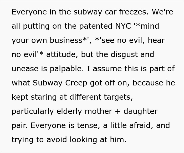 Subway scene with tense passengers avoiding eye contact with a creepy individual, reflecting discomfort and unease. Subway scene with tense passengers avoiding eye contact with a creepy individual, reflecting discomfort and unease.