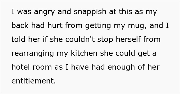 Text from a personal story about feeling angry and setting boundaries with a difficult mother-in-law. Text from a personal story about feeling angry and setting boundaries with a difficult mother-in-law.