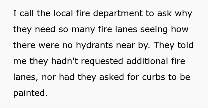 Text highlights fake HOA fire lane violations questioned by homeowner. Text highlights fake HOA fire lane violations questioned by homeowner.