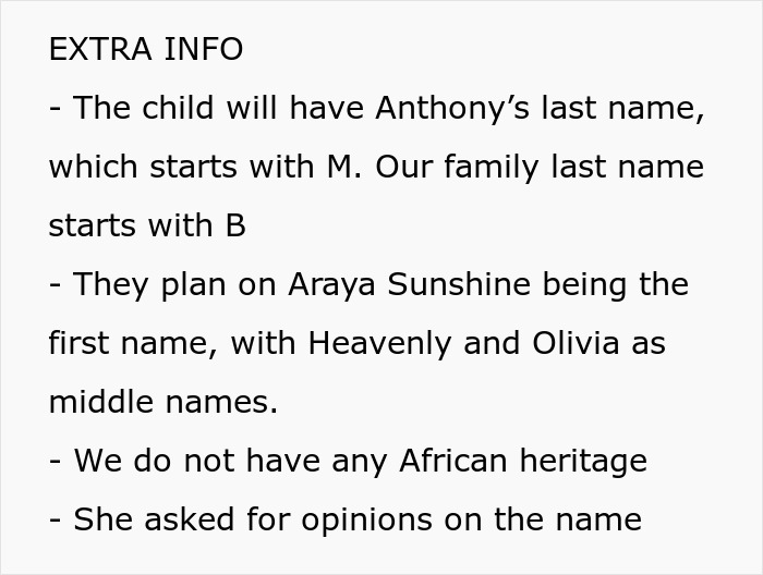“AITA For Telling My Sister That Her Baby Name Is Weird?” “AITA For Telling My Sister That Her Baby Name Is Weird?”