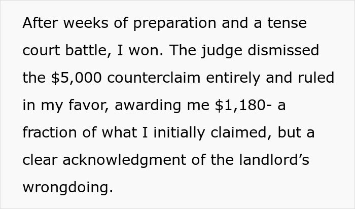 Court victory text detailing a tenant's win over a landlord after using ChatGPT for legal support. Court victory text detailing a tenant's win over a landlord after using ChatGPT for legal support.