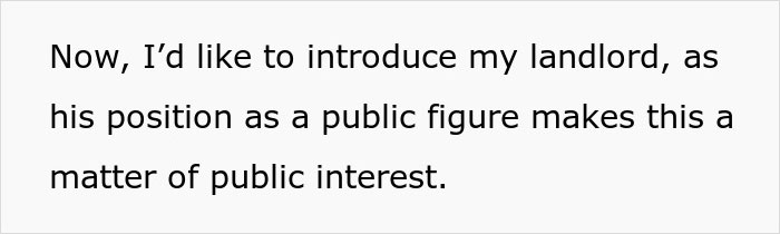 Text about landlord introduced as public figure, highlighting interest in tenant court case with ChatGPT assistance. Text about landlord introduced as public figure, highlighting interest in tenant court case with ChatGPT assistance.