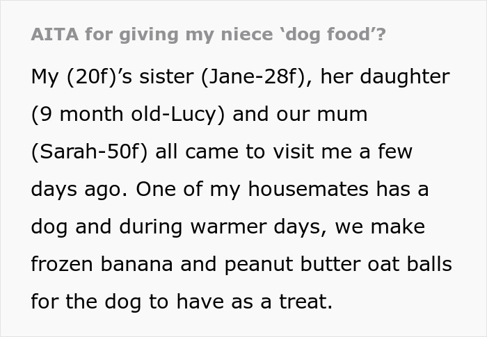 Sister’s Meltdown Leaves Woman Questioning: “AITA For Giving My Niece ‘Dog Food’?” Sister’s Meltdown Leaves Woman Questioning: “AITA For Giving My Niece ‘Dog Food’?”