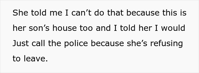 Text about a woman refusing to let her mother-in-law see the baby and mentioning police intervention. Text about a woman refusing to let her mother-in-law see the baby and mentioning police intervention.