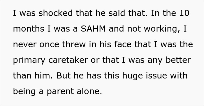 Text discussing a dad's struggle with babysitting and being a parent alone. Text discussing a dad's struggle with babysitting and being a parent alone.