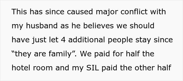 Text about unexpected in-law visit causing major conflict during a vacation. Text about unexpected in-law visit causing major conflict during a vacation.