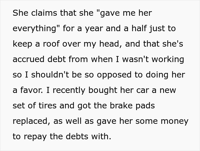 Text message detailing a woman's support for her boyfriend, who lacked self-awareness during unemployment. Text message detailing a woman's support for her boyfriend, who lacked self-awareness during unemployment.