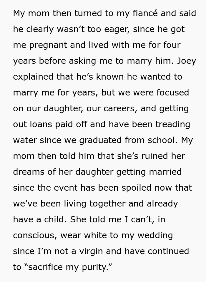 Bride Tells Cruel Mom She's Not Welcome At Her Wedding After Being Shamed And Called "Used Goods" Bride Tells Cruel Mom She's Not Welcome At Her Wedding After Being Shamed And Called "Used Goods"