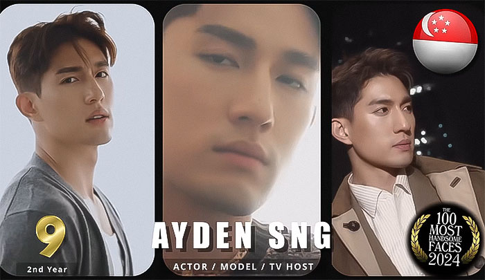 Handsome men ranked 2024: Ayden Sng, actor/model/TV host, featured with Singapore flag and ranking details. Handsome men ranked 2024: Ayden Sng, actor/model/TV host, featured with Singapore flag and ranking details.