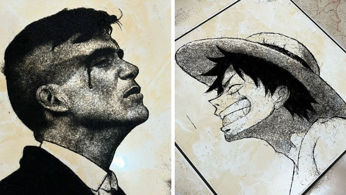 This Barber Creates Portrait Masterpieces By Using Cut Hair (26 Pics)
