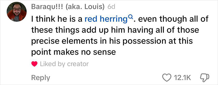 Comment mentioning a red herring linked to Luigi Mangione’s family nursing facilities, liked over 12,000 times. Comment mentioning a red herring linked to Luigi Mangione’s family nursing facilities, liked over 12,000 times.