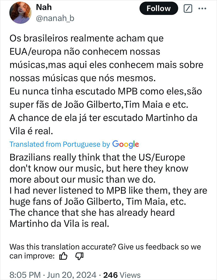 Tweet discussing Adele song plagiarism claim by Brazilian judge, mentioning Brazilian music artists. Tweet discussing Adele song plagiarism claim by Brazilian judge, mentioning Brazilian music artists.