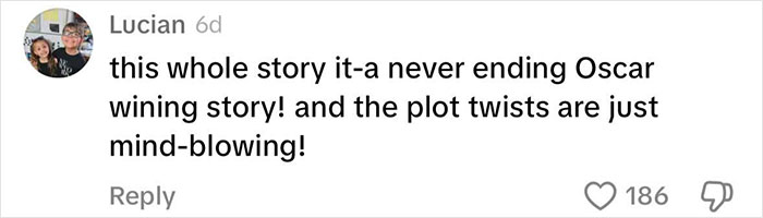 Comment about plot twists related to Luigi Mangione's family nursing facilities, expressing surprise and intrigue. Comment about plot twists related to Luigi Mangione's family nursing facilities, expressing surprise and intrigue.