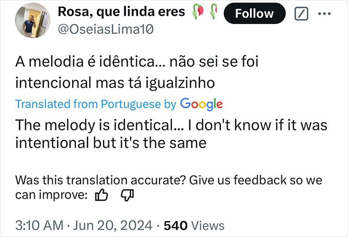 Tweet claims Adele song melody is identical, sparking plagiarism debate involving Brazilian judge's ruling. Tweet claims Adele song melody is identical, sparking plagiarism debate involving Brazilian judge's ruling.