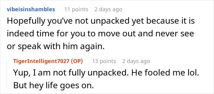 Online comments discussing the discovery of a boyfriend's dark side and moving on. Online comments discussing the discovery of a boyfriend's dark side and moving on.