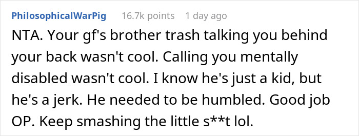 Text comment about dealing with hurtful remarks and gaming skills, emphasizing the need to humble rude behavior. Text comment about dealing with hurtful remarks and gaming skills, emphasizing the need to humble rude behavior.