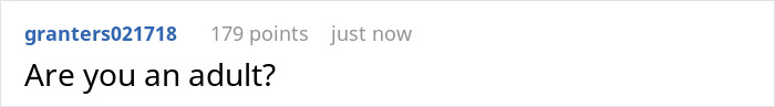 Screenshot of a Reddit post by user granters021718 with the text "Are you an adult? Screenshot of a Reddit post by user granters021718 with the text "Are you an adult?